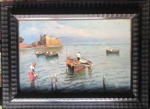 Oil on panel, Seascape - early 20th century